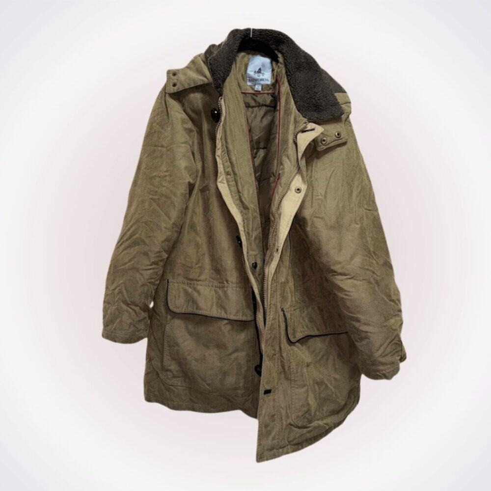 Rainforest Hooded Olive Green Parka | Sz XL